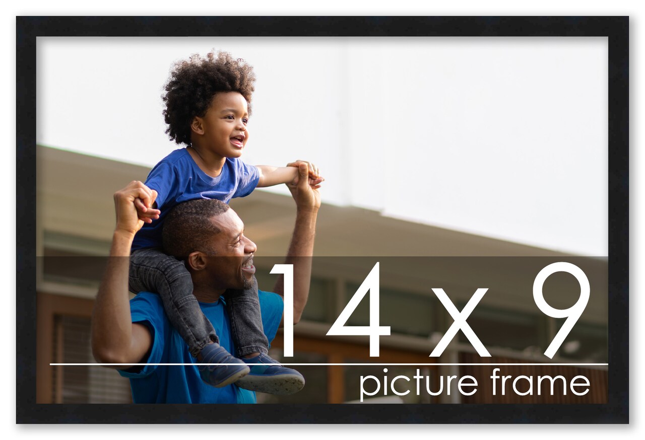 Photo Size Modernist Black Picture Frame - UV Acrylic, Foam Board Backing, Hanging Hardware